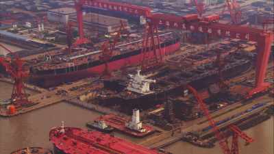 Port de Shanghai, chantier naval, Yangtze