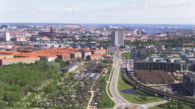 Copenhague, métro et fumée dans la ville