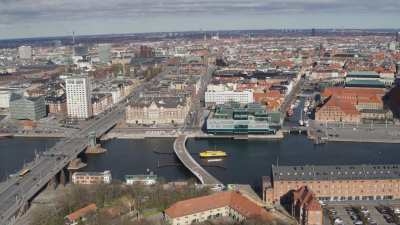 Copenhague, pont Langebro, canal et centre ville