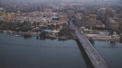 Le soir au dessus du Nil au centre-ville