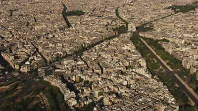 Plans larges Seine, Arc de Triomphe et Tour Eiffel
