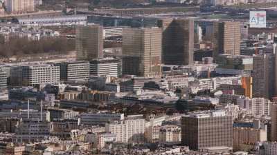 La Bibliothèque Nationale de France site François Mitterrand, perspective depuis Montparnasse