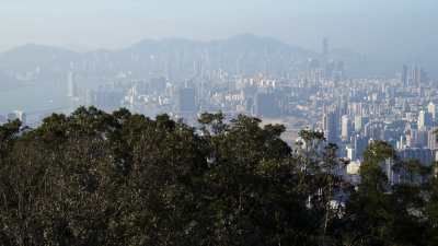 Plans larges de Hong Kong depuis Kowloon Peak
