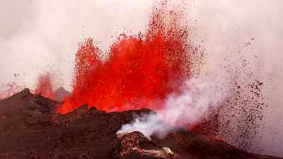 Eruptions sur le Holuhraun, en bordure du Vatnajokull