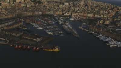 Ville de Gênes et son port industriel