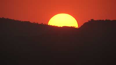Coucher de soleil sur le site de Bagan