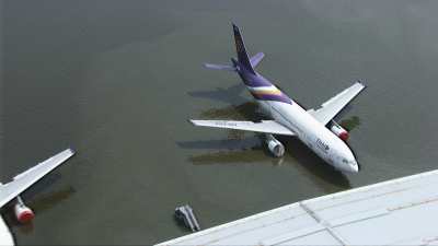 Aéroport inondé suite à la tempête
