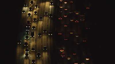 Los Angeles et sa ceinture d'autoroutes la nuit