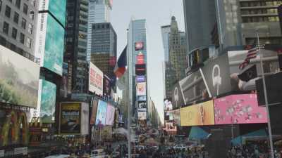 Images au sol de Times Square