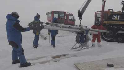 Déplacement d'équipement par mauvais temps pour le programme scientifique Solarice