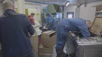 Salle de recyclage des déchets