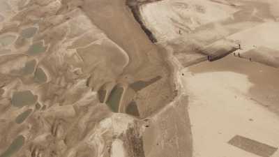 Semence de graines et culture sur le sable d'un char