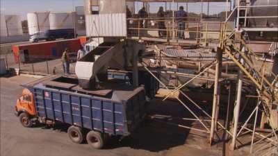 Chargement des sardines sur les camions au port