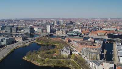 Copenhague, pont Langebro, canal et centre ville