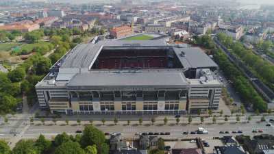 Quartier résidentiel d'Osterbro et Parken Stadium