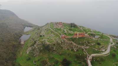 Le Château médiéval Hammershus sur l'Île de Bornhholm