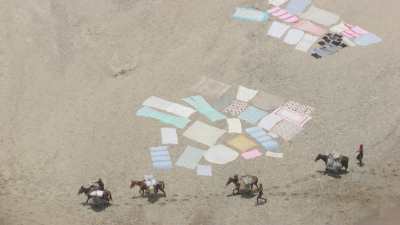 Linge qui sèche sur les plages