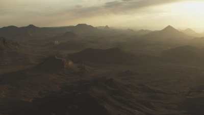 Formations rocheuses et soleil couchant sur le Hoggar