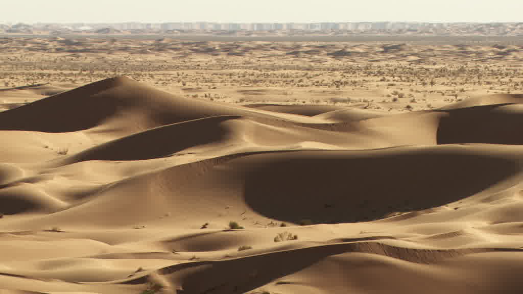 Un mirage (Fata Morgana) dans le Sahara