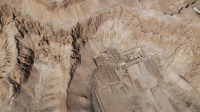 Vue verticale du temple d'Hatchepsout