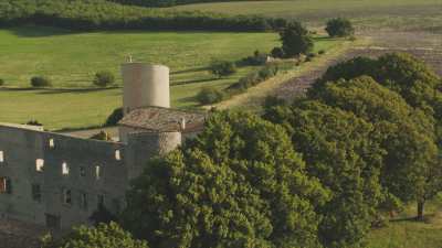 Ruines dans les champs de lavande