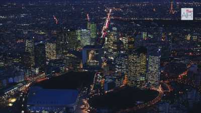 Paris La Défense la nuit, de Nanterre au secteur Arche Sud