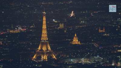 Paris la nuit&nbsp;: Plans larges sur la ville avec la tour Eiffel