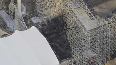 La cathédrale Notre-Dame de Paris après l'incendie
