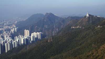 Plans larges de Hong Kong depuis Kowloon Peak