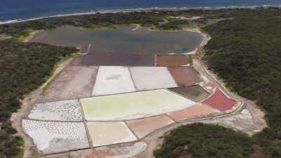 Salins colorés sur le littoral