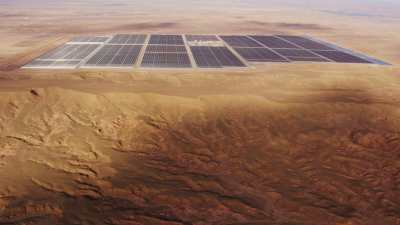 Centrale solaire Noor et le paysage aride