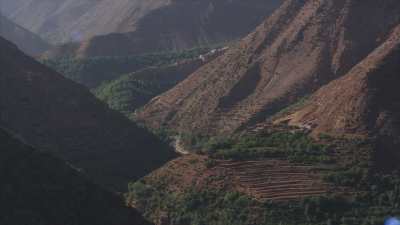 Montagnes et villages dans la région d'Asni, Ouirgane, Marrakech