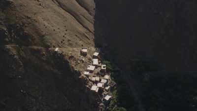 Montagnes et villages dans la région d'Asni, Ouirgane, Marrakech