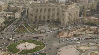 Le Caire - Place Tahrir, immeuble de la Mogamma, environs, le Nil