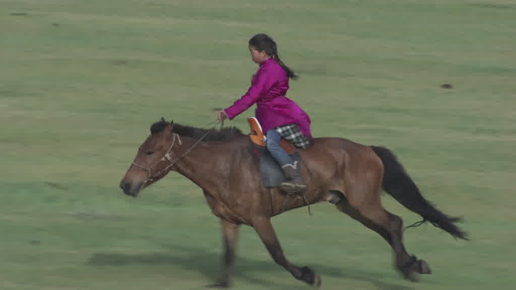 De jeunes cavaliers s'entraînent pour le Naadam dans les steppes de la vallée de l'Orkhon