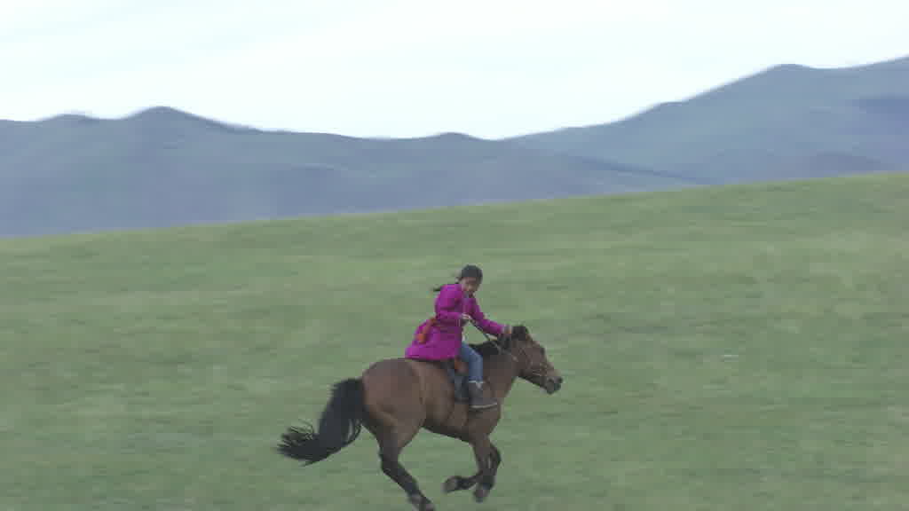 De jeunes cavaliers s'entraînent pour le Naadam dans les steppes de la vallée de l'Orkhon