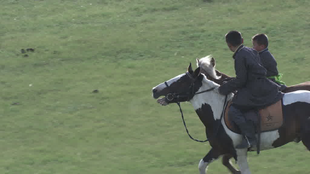 De jeunes cavaliers s'entraînent pour le Naadam dans les steppes de la vallée de l'Orkhon